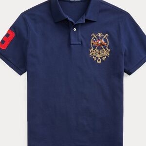 Polo by Ralph Lauren Dark Blue Polo with Red and Gold Embroidery